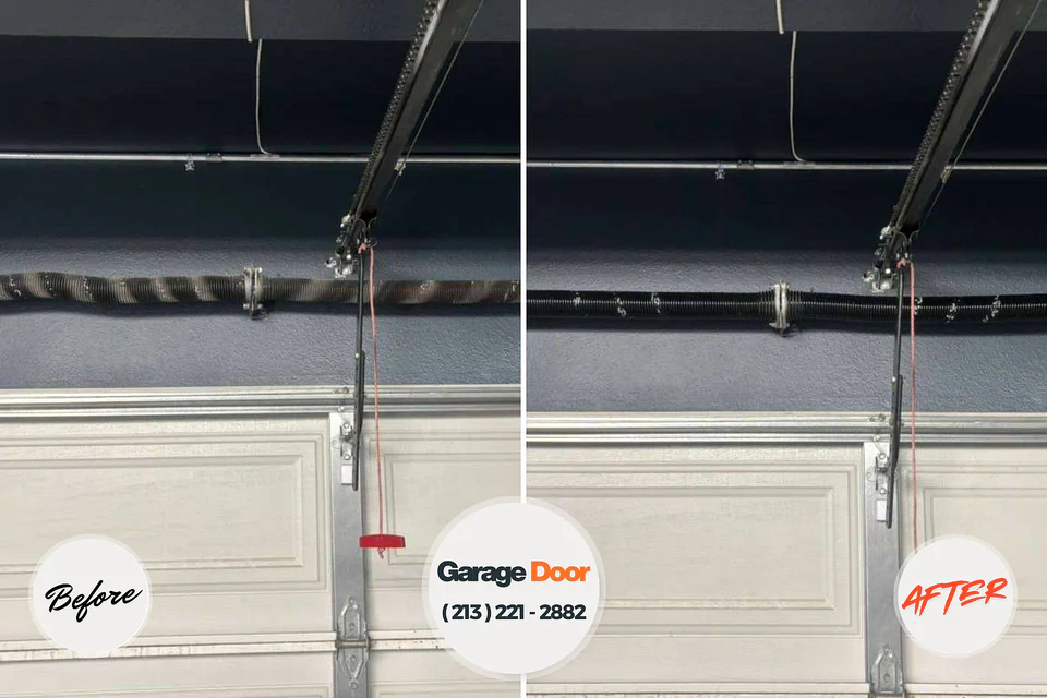 Before and after: garage door repair Santa Barbara, CA